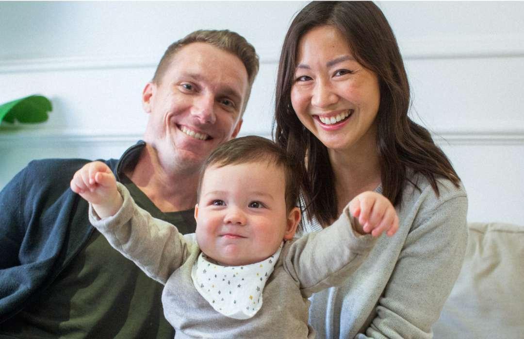 Happy family with a child