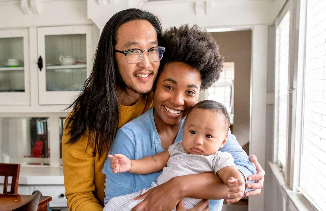 Happy family with a child